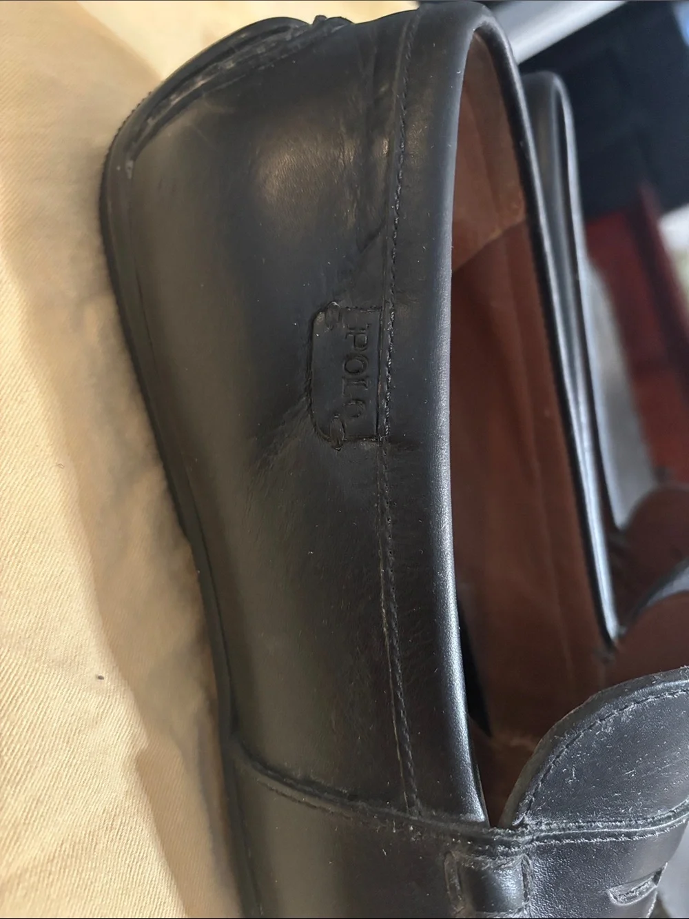 Polo by Ralph Lauren Black Leather Penny Loafers